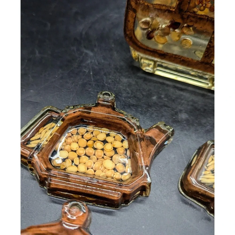 Napkin Holder Spoon Rest Gamut Designs Dry Seeds Lucite Resin Cottagecore